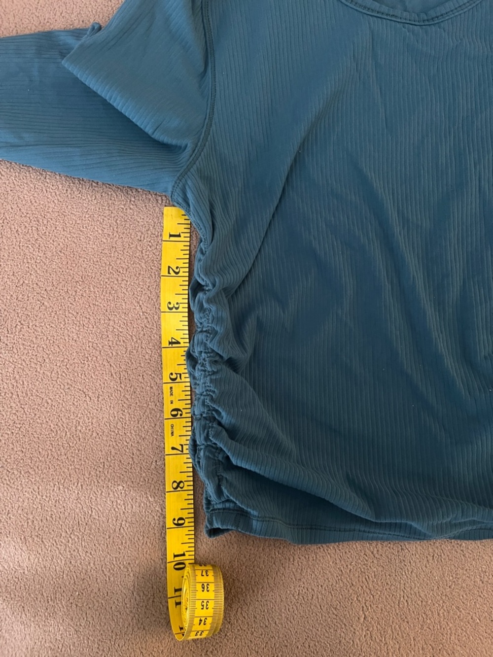 lululemon athletica Deep Teal Ribbed Long Sleeve Crop Top - Picture 5 of 7